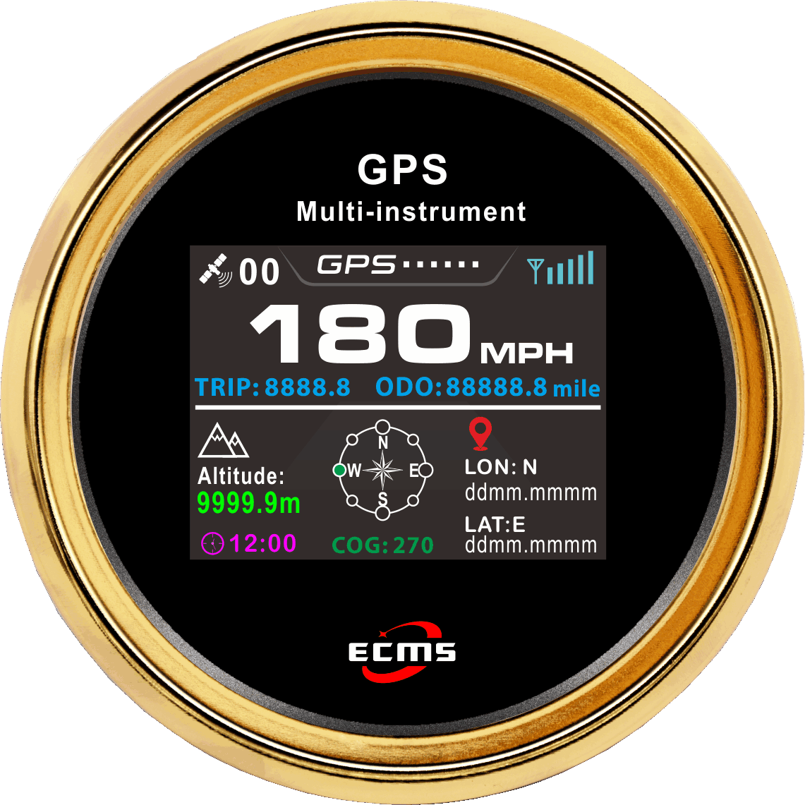 ECP/ECP2-TFT GPS速度/高度仪表