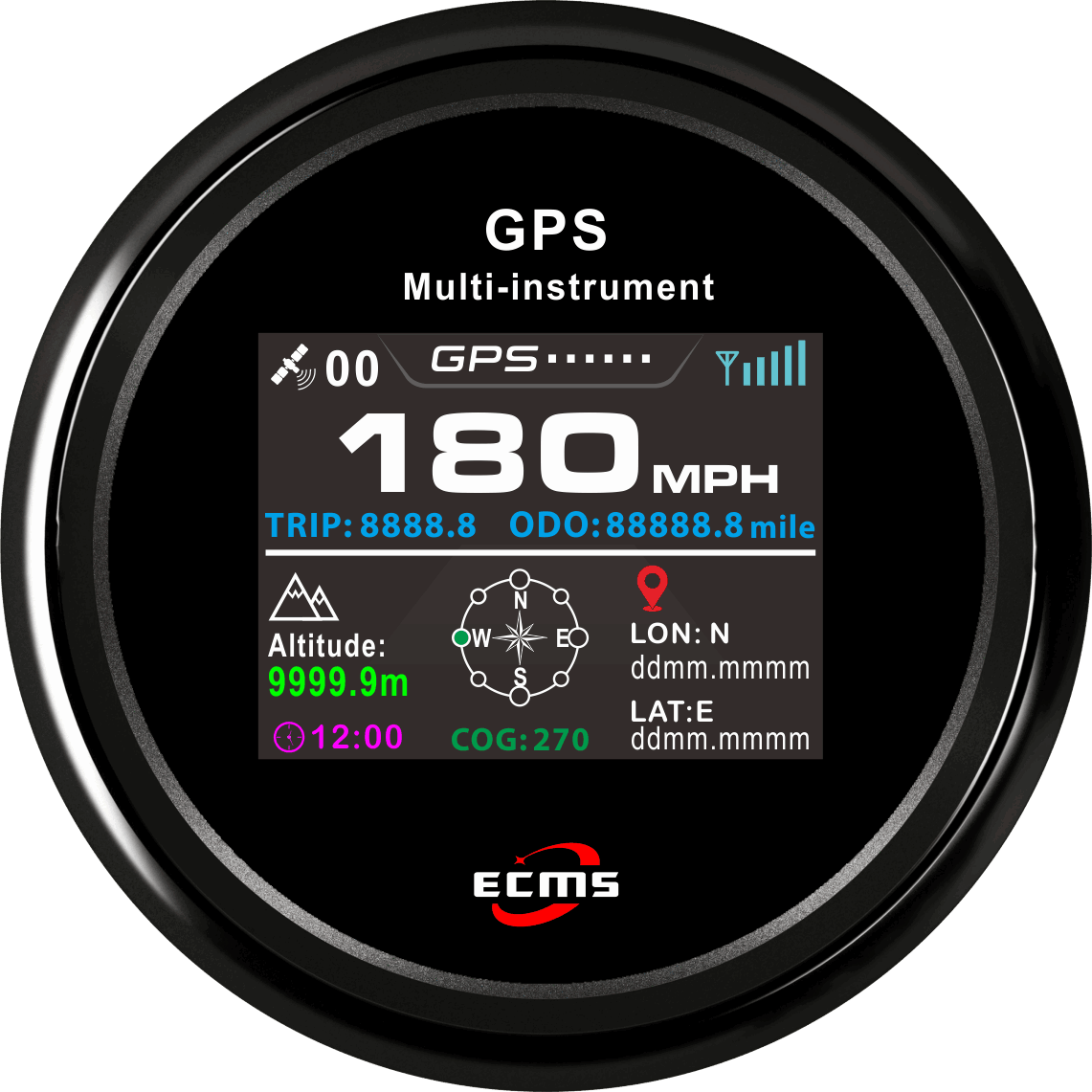 ECP/ECP2-TFT GPS速度/高度仪表