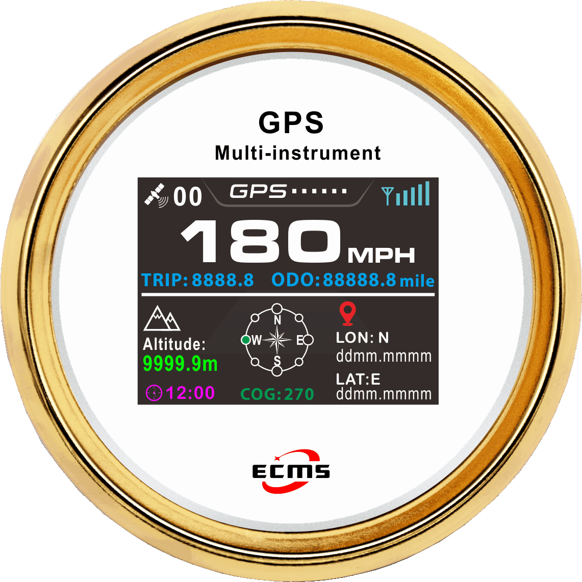 ECP/ECP2-TFT GPS速度/高度仪表